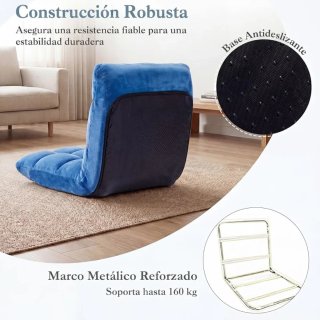 COSTWAY Sofá Suelo Plegable con Respaldo Ajustable