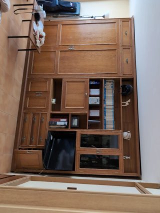 Mueble de salón modular madera con cama