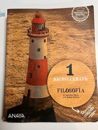 Libro historia de la filosofía 1º Bachillerato