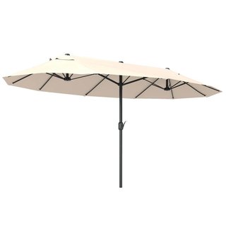 Sombrilla Doble Jardín 460x270cm Manivela Beige