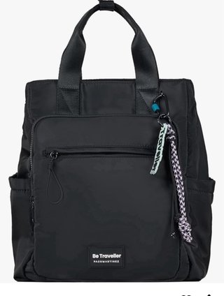 Mochila Paco Martinez negra con bolsillos laptop