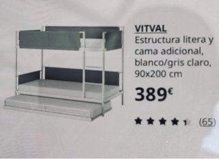Literas Ikea con cama supletoria