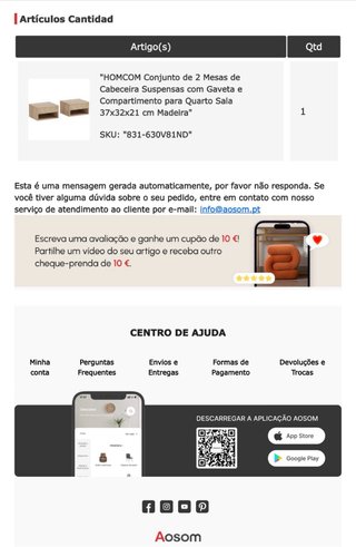 Conjunto 2 Mesas de Cabeceira Suspensas Madeira