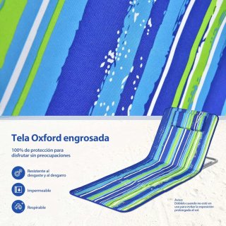 Set de 2 Tumbonas Plegables para Playa Alfombrilla