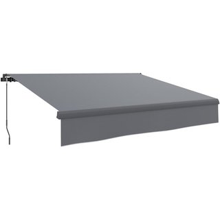 Toldo Manual Retráctil 295x200cm con Manivela Gris