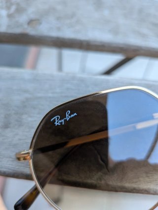 Gafas Ray-Ban Hexagonales Mujer Dorado Marrón