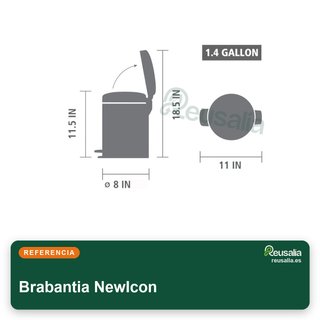Brabantia NewIcon cubo pedal 5 litros negro
