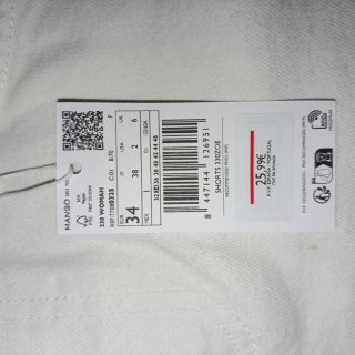 Pantalones cortos blancos Mango Talla 34