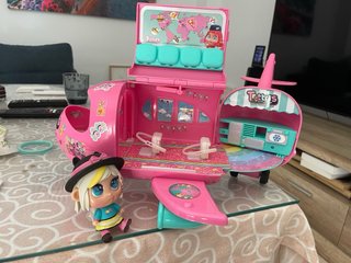 Avión Juguete Rosa con Muñeca