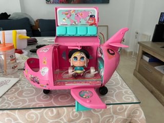 Avión Juguete Rosa con Muñeca