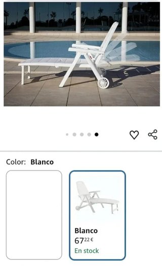 Shaf Sp Garden Tumbona Plegable, Blanco, 56x189x69