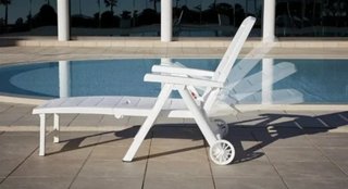 Shaf Sp Garden Tumbona Plegable, Blanco, 56x189x69