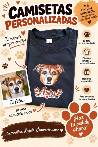Camiseta personalizada con foto de mascota
