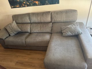 Chaiselongue gris tela
