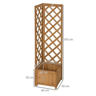 Jardinera con Enrejado Madera 145cm Natural