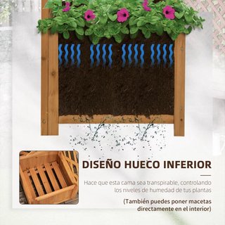 Jardinera con Enrejado Madera 145cm Natural