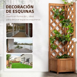 Jardinera con Enrejado Madera 145cm Natural