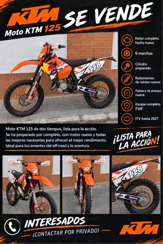 KTM 125 Enduro/Motocross Naranja/Blanca