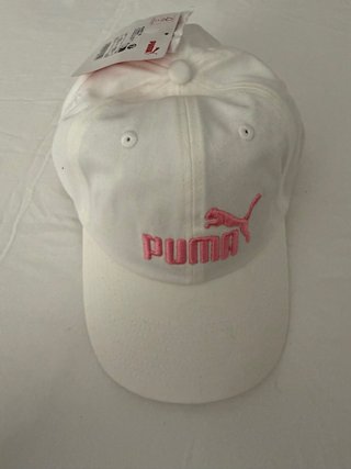 Gorra Puma Blanca Logo Rosa Bordado
