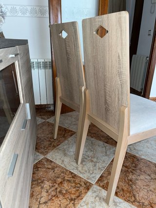 Juego de 2 sillas de comedor con asiento acolchado