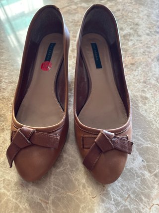 Zapatos Zara Marrones Talla 40 piel