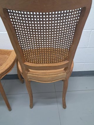 2 Sillas Antiguas Madera y Rattan