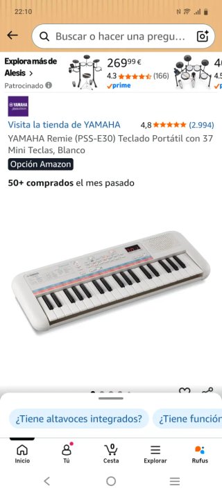 Teclado Yamaha Mini