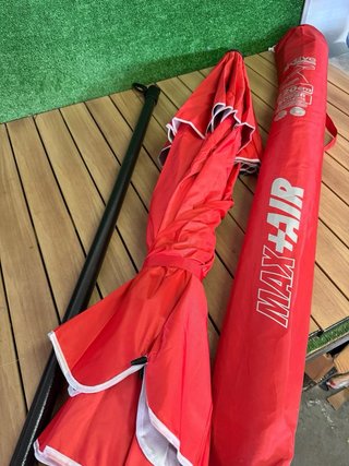 AKTIVE Sombrilla parasol antiviento de 220 cm Rojo