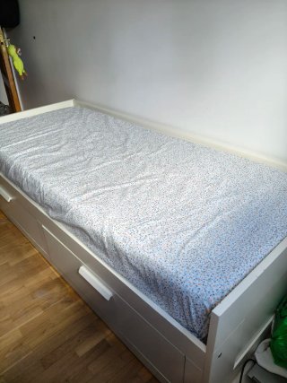 Cama IKEA Brimnes Extensible Blanca con Cajones