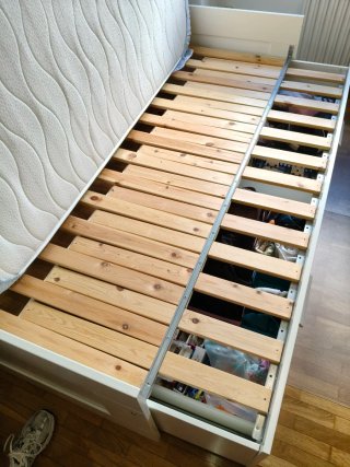 Cama IKEA Brimnes Extensible Blanca con Cajones
