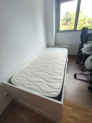 Cama IKEA Brimnes Extensible Blanca con Cajones