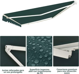 COSTWAY Toldos Exterior Terraza Retractil Plegable