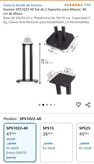 Soportes Altavoces Duronic SPS1022-40