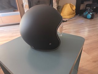 Casco Jet Retro Negro Mate talla L