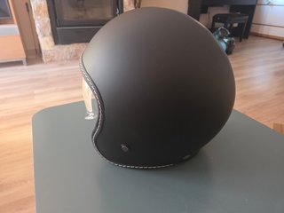 Casco Jet Retro Negro Mate talla L