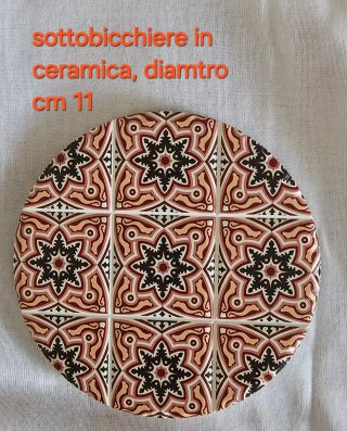 Sottobicchiere in ceramica diametro 11 cm