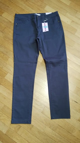 Pantalone stile jeans da donna grigio taglia 50