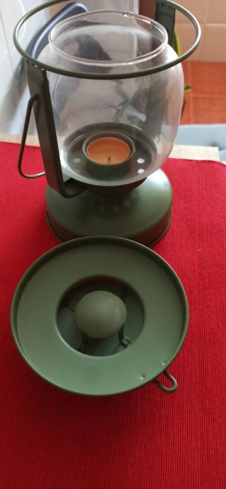 Farolillo Quema Velas Verde Oliva