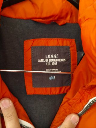 Chaqueta Plumas Naranja H&M LOGG 13-14 Años