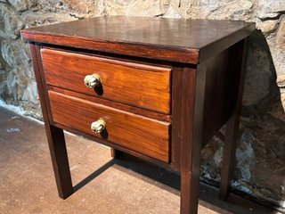 Mesita Noche Vintage Madera 2 Cajones
