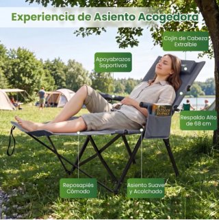 COSTWAY Silla Plegable Camping con Reposapiés