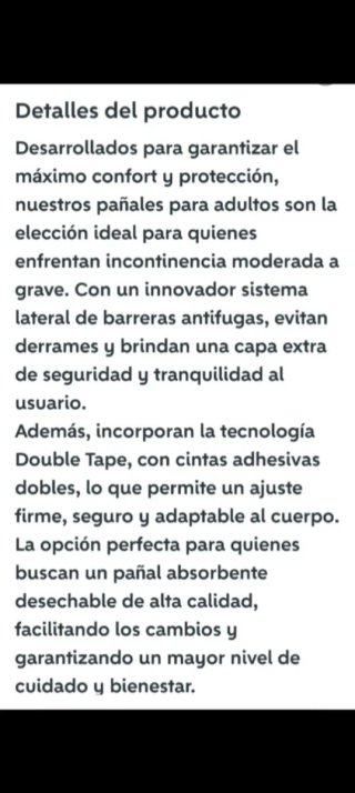 Para la incontinencia de adultos, de leve a grave