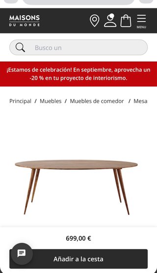 Conjunto mesa comedor y 4 sillas