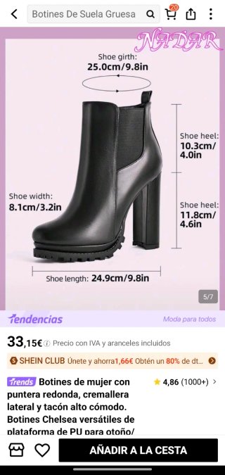 Botines Chelsea Negros con Plataforma