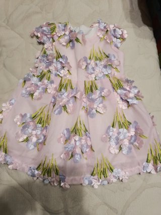 Vestito bambina rosa con fiori