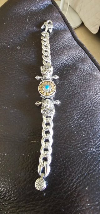 Pulsera Plata Símbolos Protección 2 Pxiu con Vajra