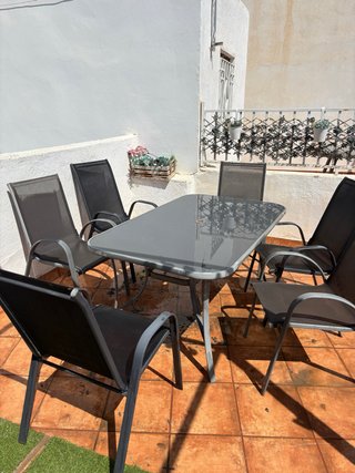 Conjunto de Mesa y 6 Sillas de Jardín