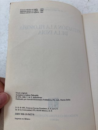 Invitación a la filosofía de la India