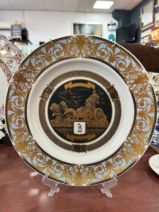 Lote 2 Platos Porcelana Vintage Madrid Oro