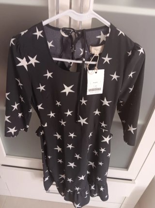 Blusa estrellas negra y blanca talla única